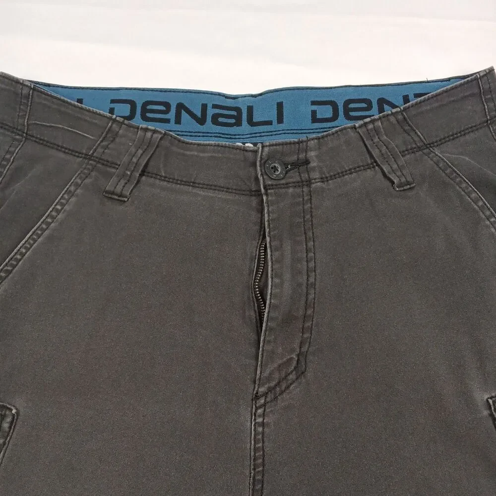 Denali Mens Size 32 Charcoal Gray Outdoor Cargo Shorts Stretch Hiking
